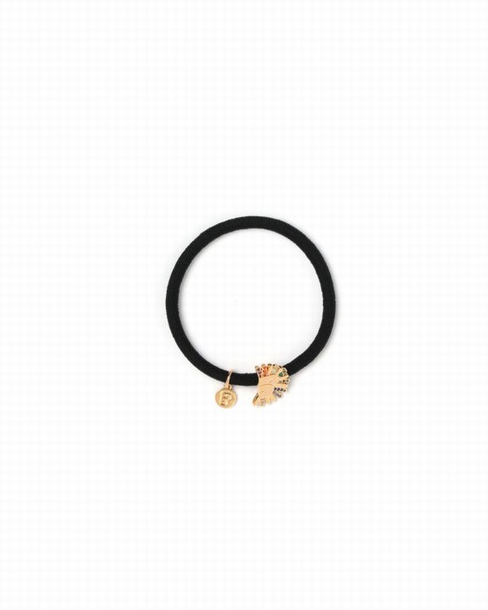 Accesorii De Par Bape Gold-toned logo Dama Aurii Negrii | QHMSUB846