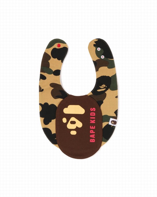 Bavetă Bape 1st Camo Ape Head Motif Copii Galbeni | NHXKBM458