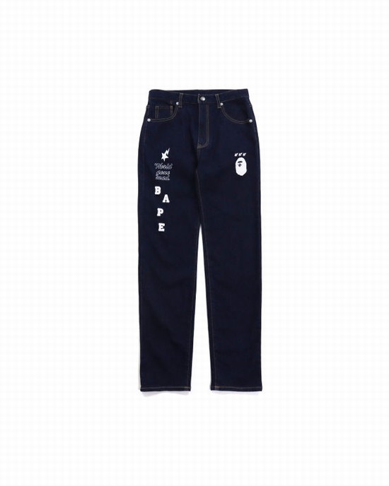 Blugi Bape Multi Print Copii Bleumarin Albastri | SEXKMA924