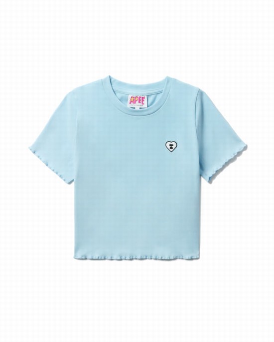 Bluzele Bape Cropped logo Dama Albastri | TFZYCD491