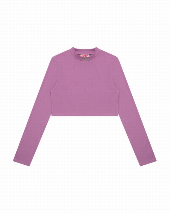 Bluzele Bape Cropped turtle neck Dama Violet | YTJQHR960