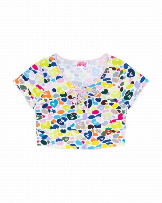Bluzele Bape Dantela-up cropped Dama Colorati | LXDRMW065