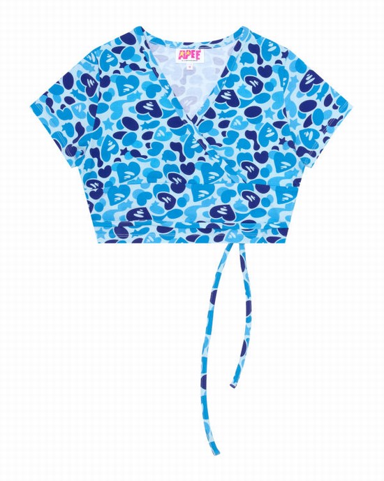 Bluzele Bape Printed Dama Albastri | RLUTDM294