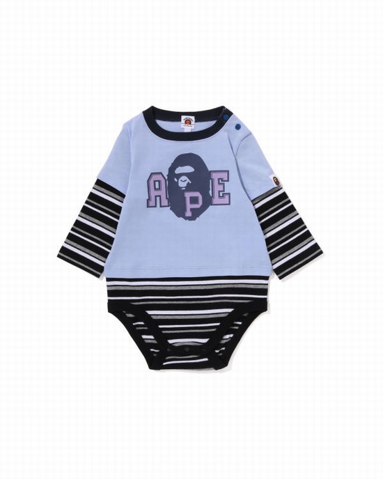 Body-uri Bape Hoop Ape Head Layered Copii Albastri | HUZTBF425