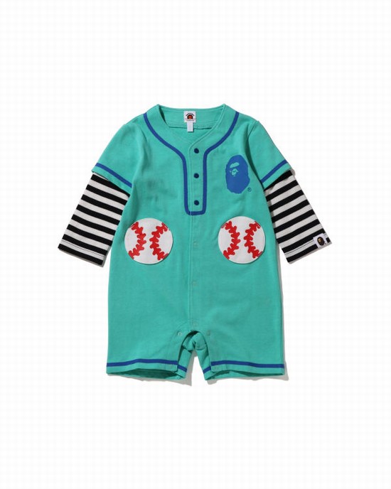 Body-uri Bape Hoop Baseball Layered Rompers Copii Verde Menta | CGYNVQ056