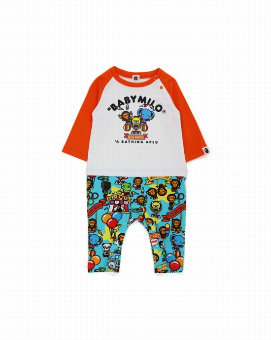 Body-uri Bape Milo Circus L/S romper Copii Portocalii | UMOAYB249