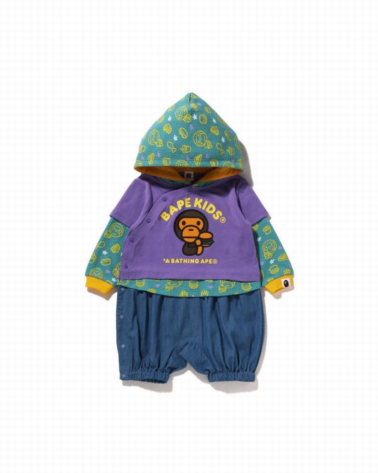 Body-uri Bape Milo Junk Alimente Layered Romper Copii Violet | VOQPLA361