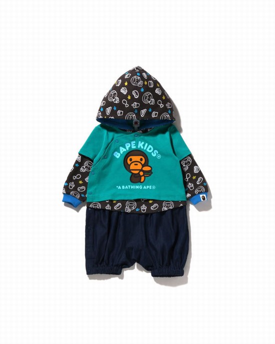 Body-uri Bape Milo Junk Alimente Layered Romper Copii Verde Menta | YIDEZF975
