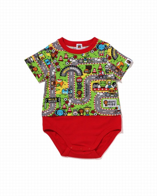 Body-uri Bape Milo Racing Copii Rosii Deschis | VAXIUY056