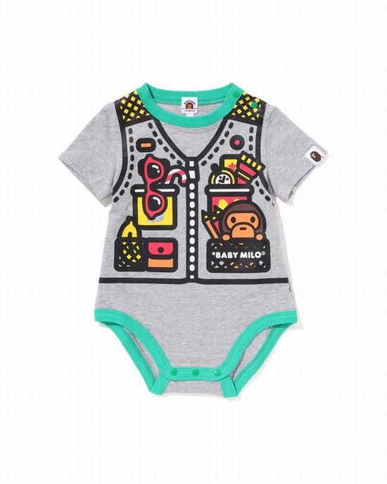 Body-uri Bape Milo print Copii Gri | EJXUZQ084