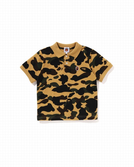 Camasa Bape 1st Camo One Point Polo Copii Galbeni | MZRSCG827