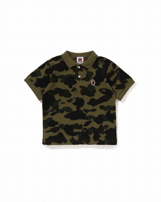 Camasa Bape 1st Camo One Point Polo Copii Verzi | RHQASY018
