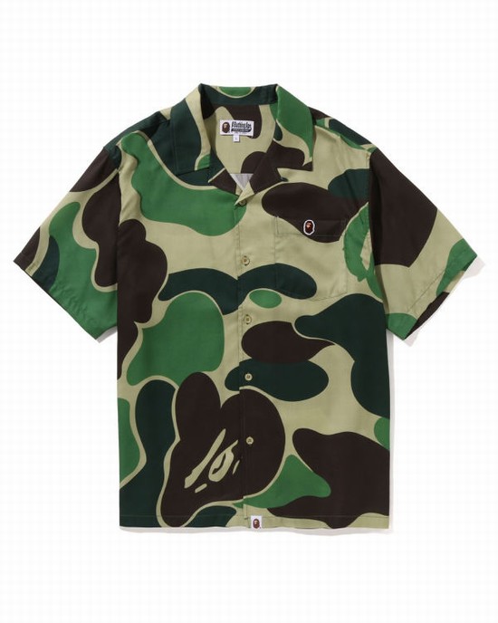 Camasa Bape ABC Camo Open Collar Barbati Verzi | GXEOJB402