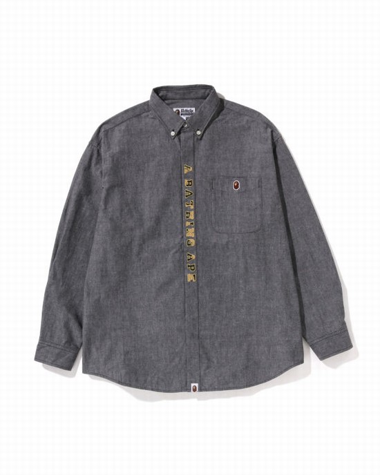 Camasa Bape A Bathing Ape Applique BD Loose Fit Barbati Negrii | TYUMNJ243