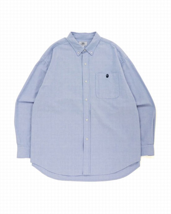 Camasa Bape Chambray Loose Fit Barbati Albastri | LPNDKI501