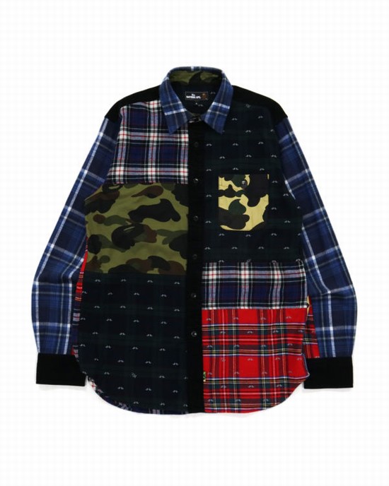 Camasa Bape Flannel Check Multi Patter Barbati Colorati | PNRBYT980