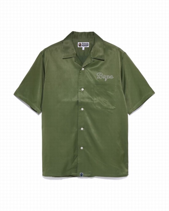 Camasa Bape Japan Culture Open Collar Barbati Verzi | JIOHFN430