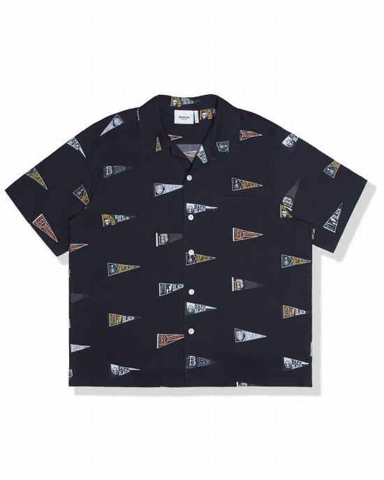 Camasa Bape Logo print short sleeve Barbati Negrii | JUINQW587