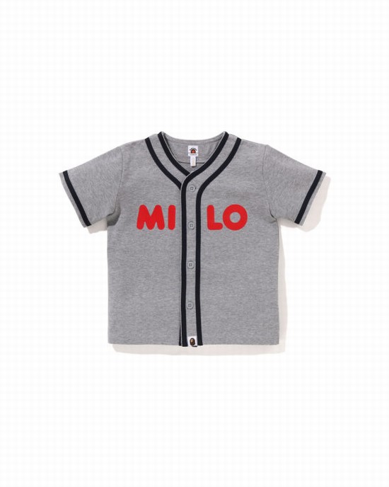 Camasa Bape Milo Baseball Copii Gri Inchis | ZOVLWT037