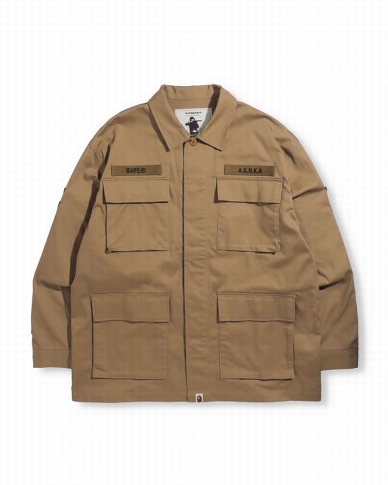 Camasa Bape Relaxed Fit Military Barbati Bej | SXAITP943