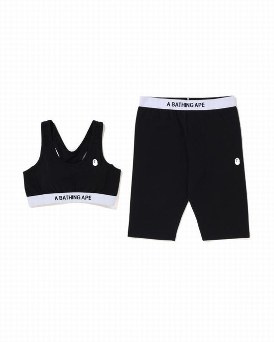Costume Bape A Bathing Ape Sports Bra Biciclist Dama Negrii | PDBGQV124