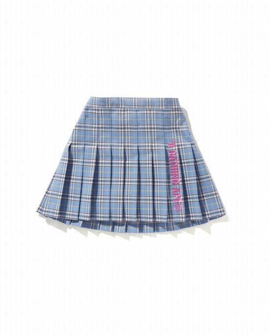 Fuste Bape Check Plisat Jr Copii Albastri | PUDISN360