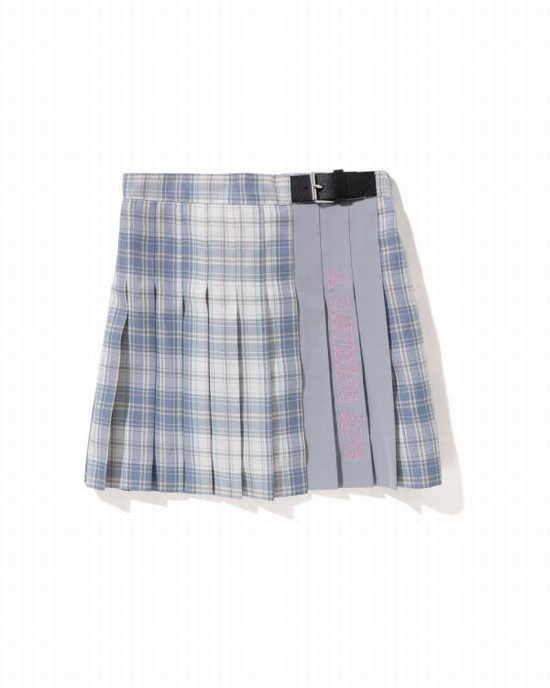 Fuste Bape Check Plisat Jr Copii Albastri | USGPBF437