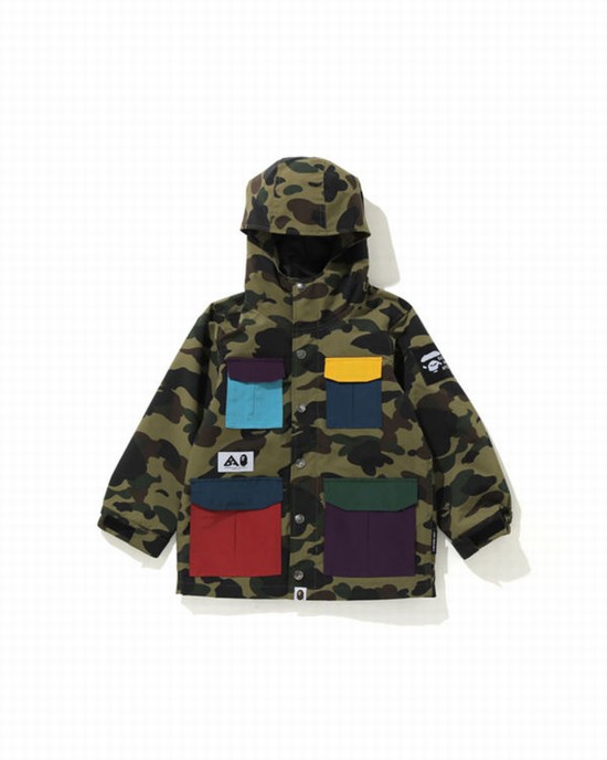 Geaca Bape 1st Camo Mountain Copii Verzi | TUNJWF451