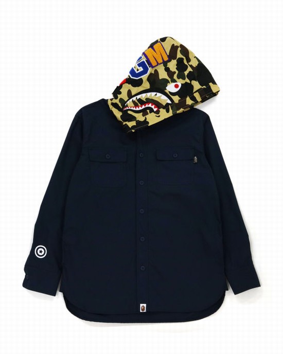 Geaca Bape 1st Camo Shark Dama Albastri | TBPGJF465