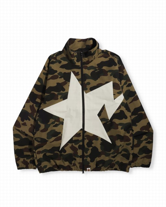 Geaca Bape 1st Camo Track Barbati Verzi | CDNPGI136