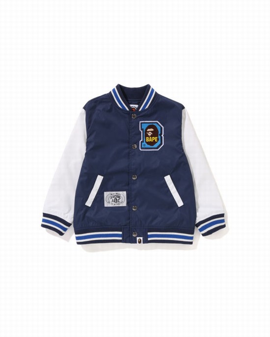 Geaca Bape Ape Head B Patch Varsity Copii Bleumarin Albastri | LHRXMJ098