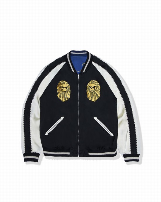 Geaca Bape Ape Head bomber Barbati Negrii | BQSJHY913