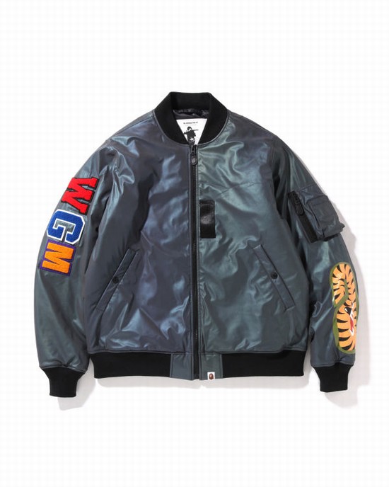 Geaca Bape Aurora Shark Loose Fit MA-1 Barbati Negrii | KQFWMJ307