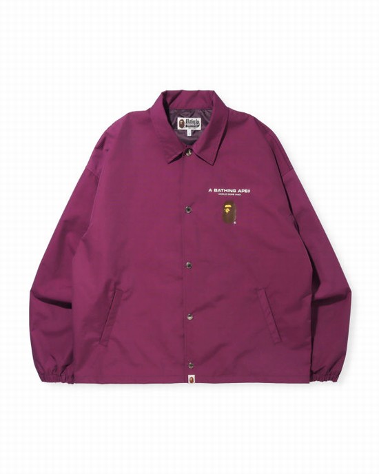 Geaca Bape Grafice Relaxed Fit Coach Barbati Violet Inchis | SQLHTW215