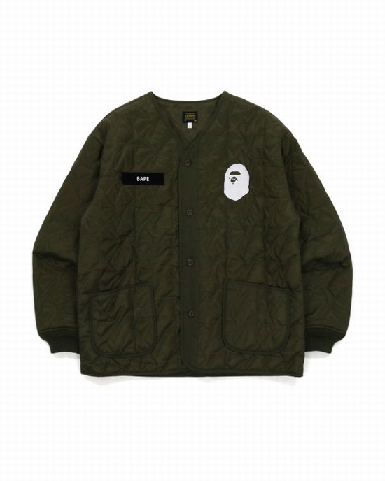Geaca Bape Military Patch Liner Barbati Verzi | FVLJHZ563