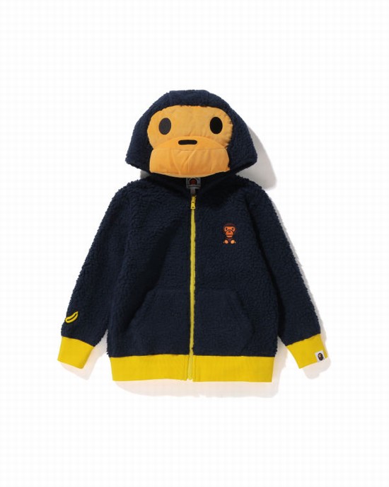 Geaca Bape Milo Boa Plush Copii Albastri | MEUYBC206