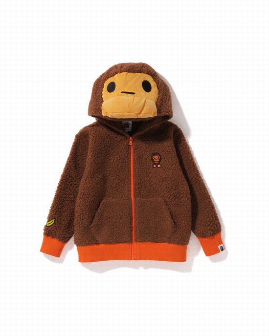 Geaca Bape Milo Boa Plush Copii Maro | UQVLRD094
