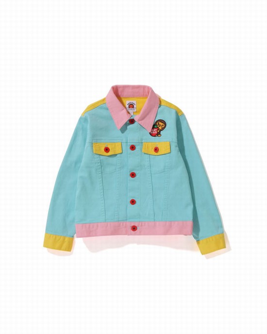 Geaca Bape Milo Button Fly Copii Albastri Galbeni Roz | RPSKXF619