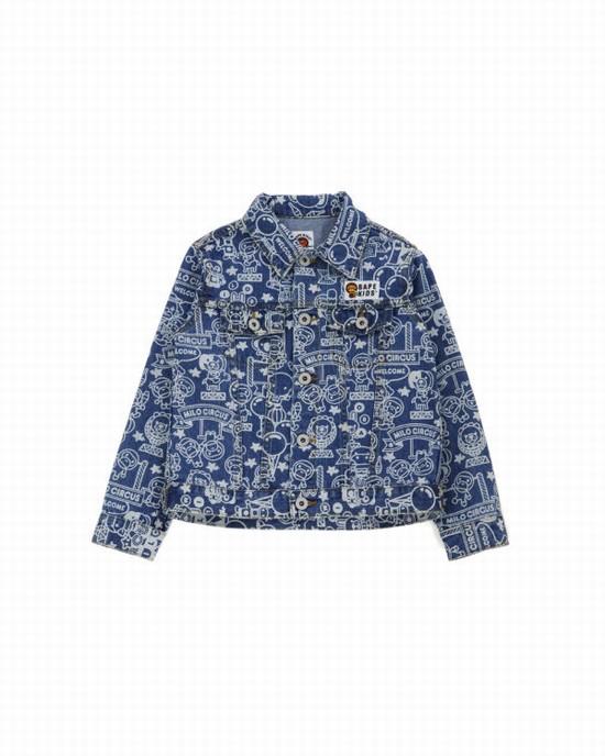 Geaca Bape Milo Circus Denim Copii Albastri | QHLXMW482