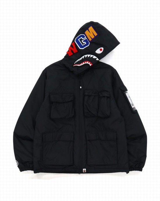 Geaca Bape Mulit Pocket Shark Barbati Negrii | RFWDTX723