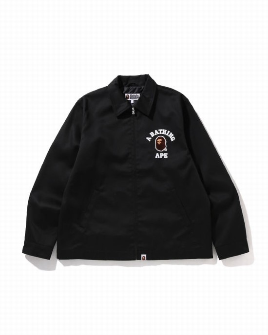 Geaca Bape Multi Fonts Relaxed Fit Zip Barbati Negrii | OYXENM793
