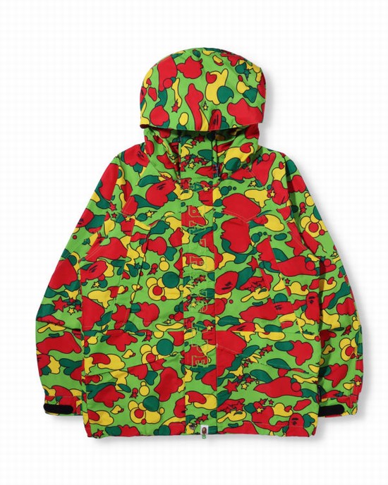Geaca Bape STA Camo Snowboard Barbati Verzi Rosii Galbeni | ECLRYU789