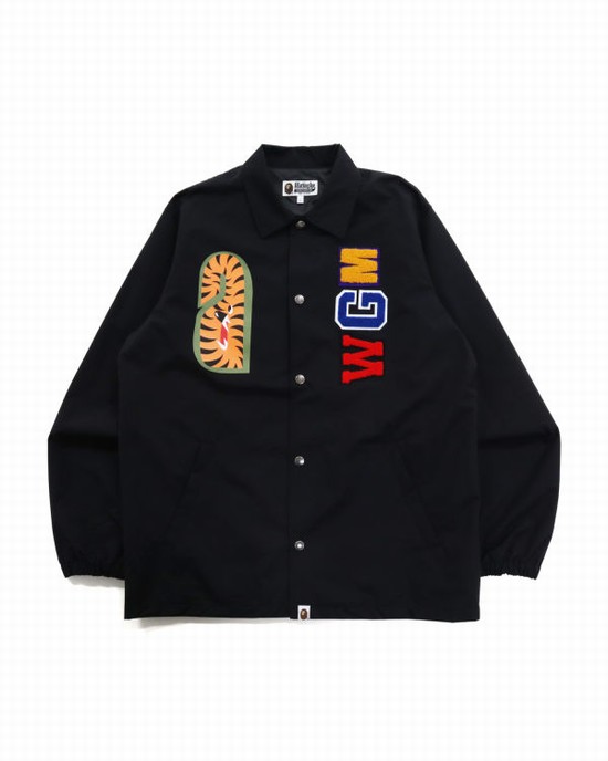 Geaca Bape Shark Coach Barbati Negrii | YPETDC507