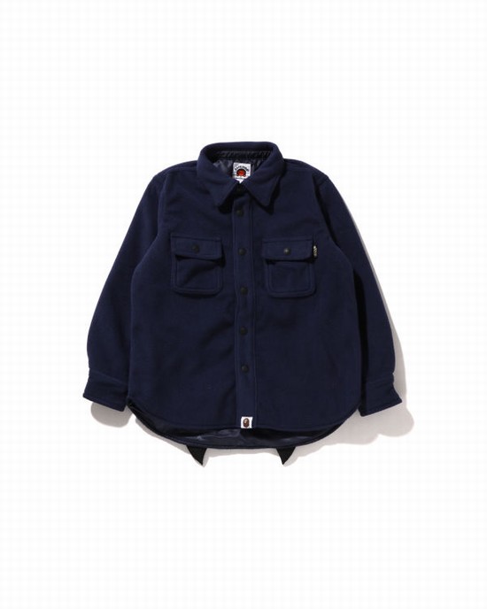 Geaca Bape Shark Patch Copii Albastri | NMYXFH391
