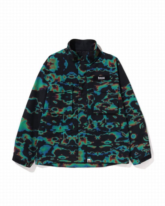 Geaca Bape Thermography Loose Fit M-65 Barbati Negrii | SZILCN670