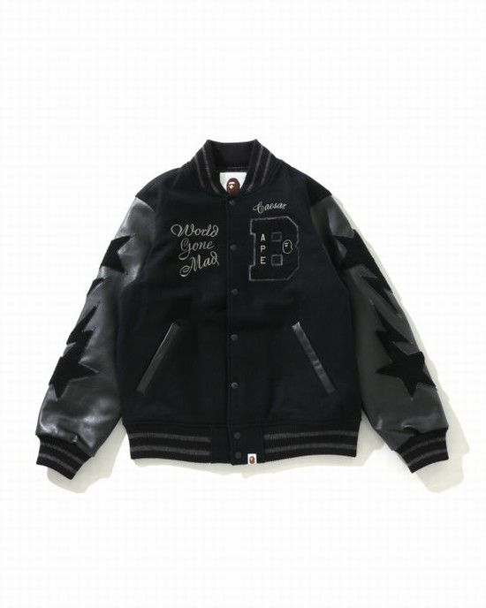 Geaca Bape Varsity Barbati Negrii | QIMWCO604