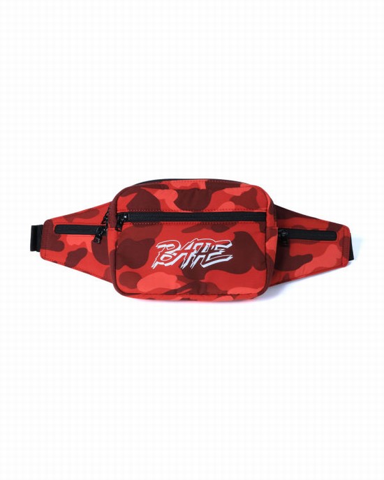 Geanta De Talie Bape Colour Camo Barbati Rosii Deschis | FNHWDX284