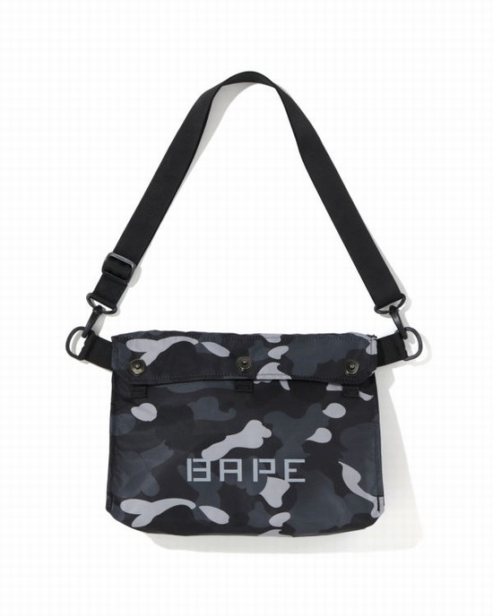 Geanta De Umar Bape Gradation Camo Barbati Gri Inchis | BHADJG854
