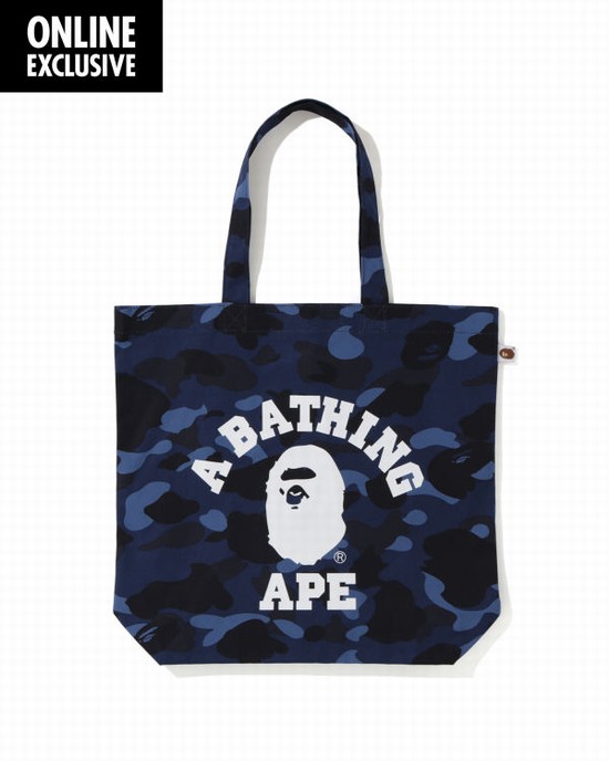 Geanta Tote Bape Colour Camo College Barbati Bleumarin Albastri | XLPFMU045