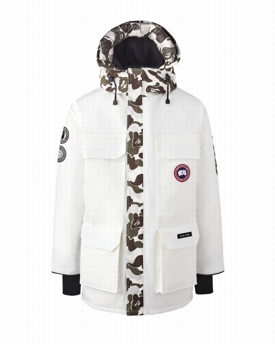 Hanorac Bape X Canada Goose X Concepts ABC Camo Expedition Barbati Albi | HFYXUA014